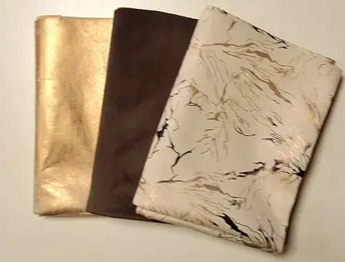 Kit foulard 3 bandes beige-doré